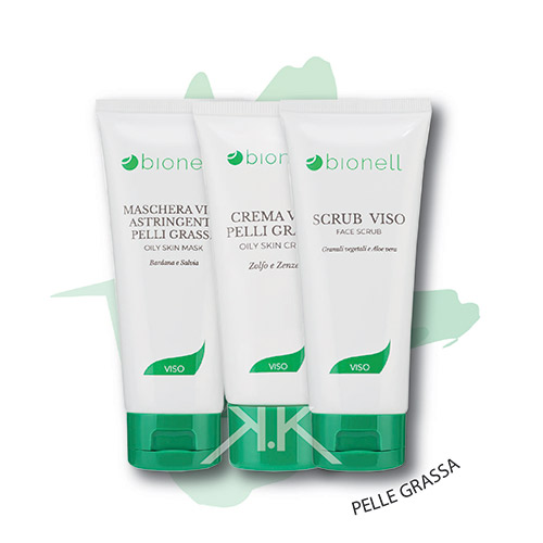 Bionell – Scrub Viso 100ml + Maschera Pelle Grassa 100ml + Crema Pelle Grassa 50ml - immagine 2